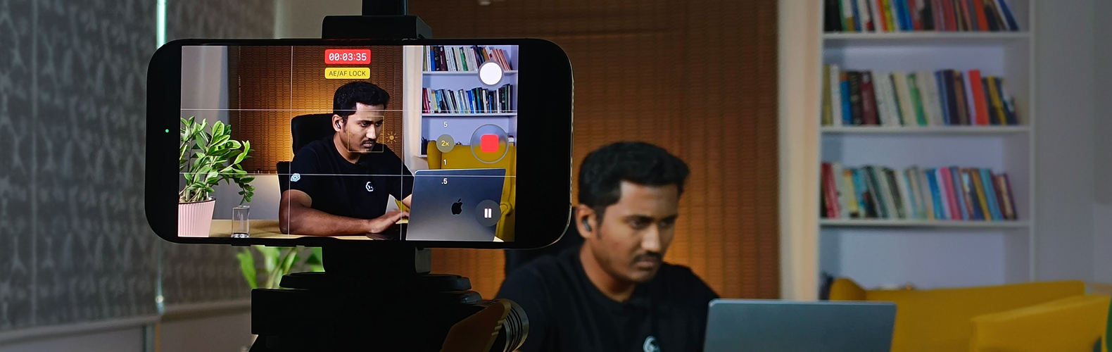 Baskaran building an AI MVP on camera in the studio